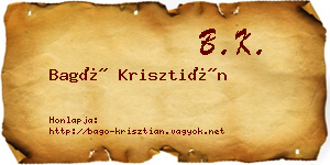 Bagó Krisztián névjegykártya